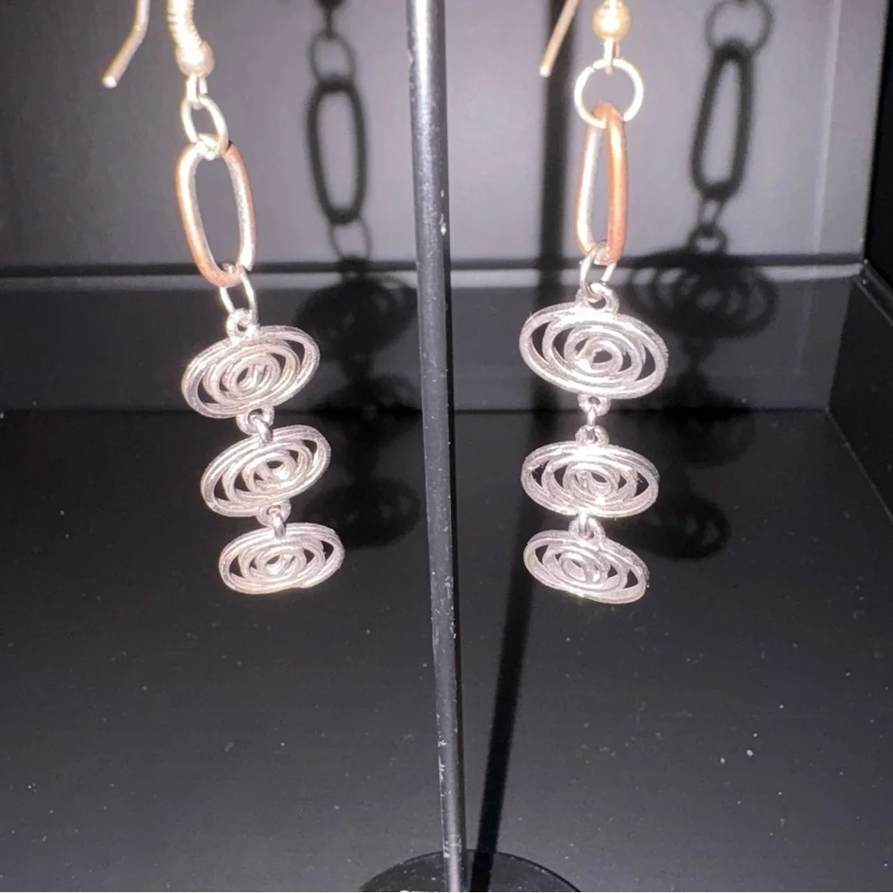 Silver Spiral Minimalist Earrings